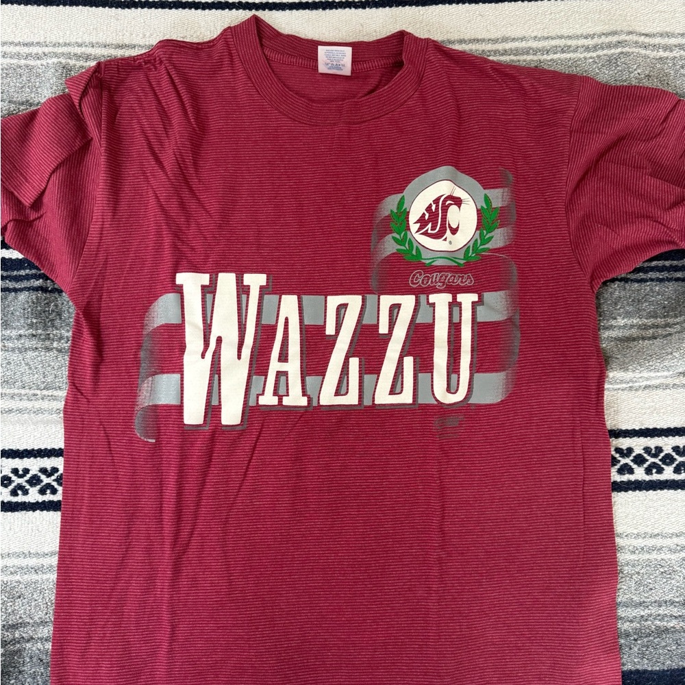 Vintage Washington State University Wazzu Cougars Graphic Tee Size Large